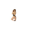 Body dos nu Romy couleur noir et chair, résille transparente 